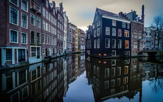 Картинка Дома на воде, Нидерланды, Амстердам