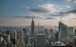 Картинка Небоскребы Нью-Йорка на рассвете, США