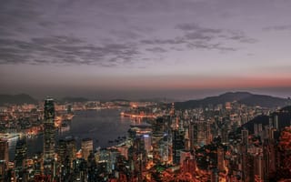 Картинка Вид на ночной Гонконг