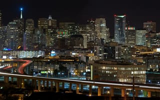 Картинка Небоскребы ночного Сан-Франциско, Калифорния, США