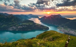 Картинка Горы и озера Швейцарии
