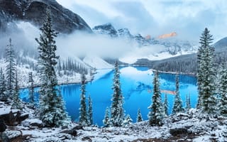 Картинка Голубое озеро зимой