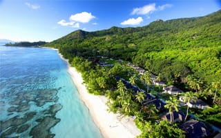 Картинка океан, Seychelles, ocean, island, берег, shore, остров, Сейшелы