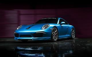 Картинка Голубая Porsche 911
