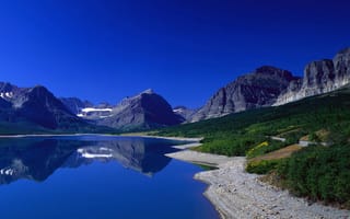 Картинка озеро, горы, отражение