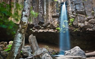 Картинка водопад, камни, скала