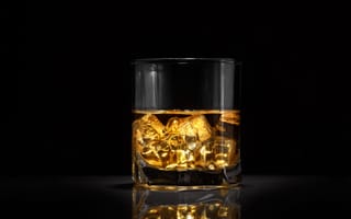 Картинка стакан, алкоголь, лед, виски