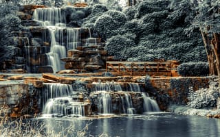 Картинка водопад, камни