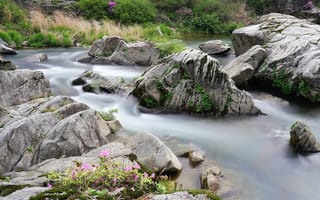 Картинка река, камни, скалы, природа