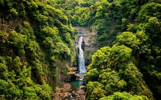 Картинка водопад, лес, природа, тайвань