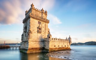 Картинка море, португалия, lisbon tower