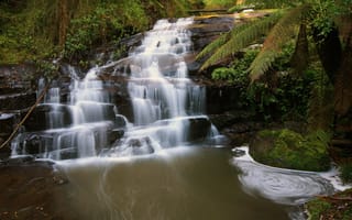 Картинка черный рок-лесной водопад, хоуптауне падает, водопад, парк, природа