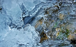 Картинка вода, гладкий, движение, зима, капля, лед, мороз, поток, природа, простуда, прохладный, река, рок, скалы, течь, чистить, чистота, чистый