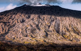 Картинка вулкан, гора, щитовой вулкан, вулканического рельефа, природа
