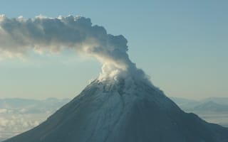 Картинка вулкан, лава, стратовулкан, купол лавы, горный рельеф