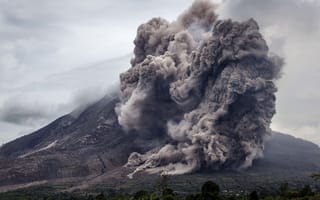 Картинка вулкан, вулканического рельефа, купол лавы, типы вулканических извержений, дым