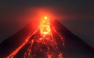 Картинка вулкан Майон, Легаспи, вулкан, лава, типы вулканических извержений