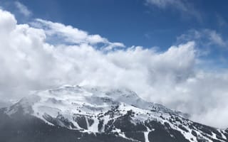 Картинка гора, дневной свет, живописный, зима, на открытом воздухе, небо, облака, пейзаж, природа, простуда, снег, туман