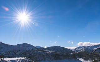 Картинка гора, дневной свет, живописный, зима, на открытом воздухе, небо, пейзаж, природа, простуда, снег, солнце