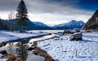 Картинка зима, гора, природа, снег, фундальном отделе