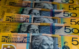 Картинка австралийский доллар, бумага, валюта, вертикальный выстрел, деньги, крупный план