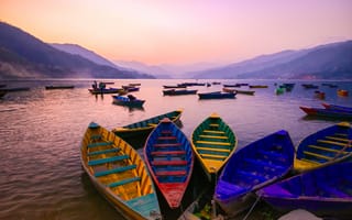 Картинка Катманду, путешествие, перевозка воды, лодка, озеро