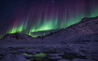 Картинка Аврора, природа, Арктика, ночь, атмосфера