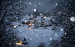 Картинка Япония, зима, снег, замораживание