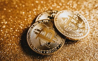 Картинка bitcoins, блестящий, валюта, деньги, золотистый, криптовалюта, монеты