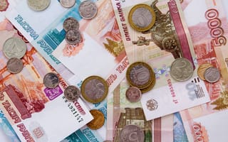 Картинка бумажные деньги, валюта, монеты, россия, русский рубль