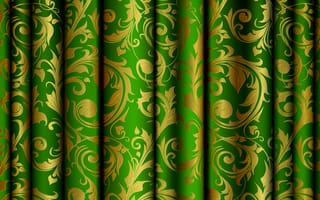 Картинка ткань, занавес, узор, зеленый, лист