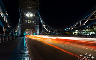 Обои Лондон, ночь, ориентир, свет, мост