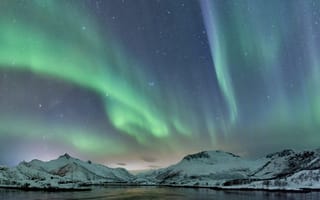 Картинка Норвегия, Аврора, природа, зеленый, атмосфера
