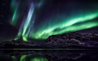 Картинка Гренландия, Аврора, путешествие, природа, зеленый