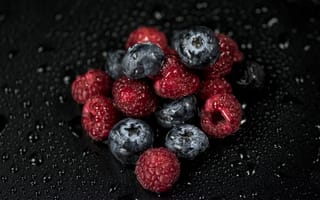 Картинка Черника, ягоды, Blackberry, фрукты, Красная малина