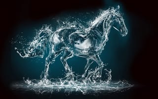 Картинка воды лошадь, конь, жеребец, графический дизайн, графика