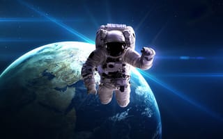 Картинка астронавт, космическое пространство, космический аппарат, космос, атмосфера
