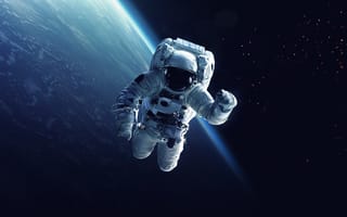 Картинка Международная космическая станция, астронавт, НАСА, освоение космоса, космическое пространство