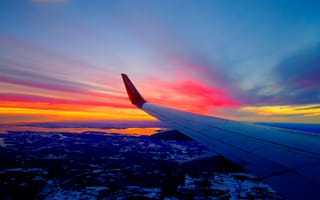 Картинка самолеты, самолет, полет, закат, воздушное путешествие