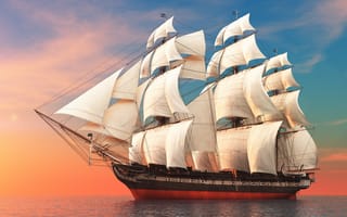 Картинка парусник, корабль, лодка, высокий корабль, баркентины