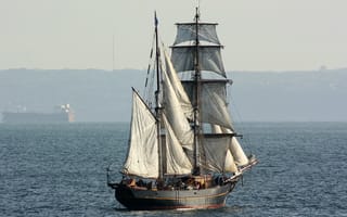 Картинка парусник, Бригантина, высокий корабль, баркентины, лодка