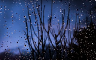 Картинка синий, вода, влага, дождь, падение