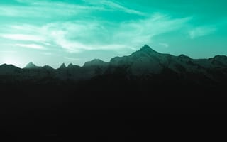 Картинка гора, горный хребет, горный рельеф, природа, синий
