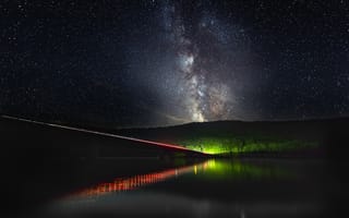 Картинка Млечный Путь, звезда, Галактика, Астрономия, зеленый