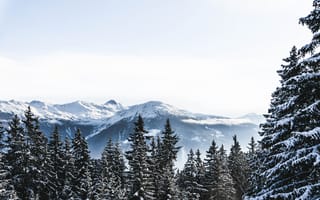 Картинка Швейцария, снег, зима, гора, горный рельеф