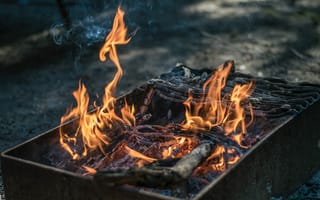 Обои костер, огонь, яма пожара, пламя, тепло