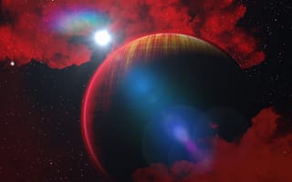 Обои планета, красный цвет, астрономический объект, атмосфера, космическое пространство