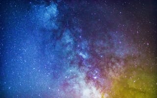Картинка Окленд Бэй Бридж, Галактика, атмосфера, пурпур, синий