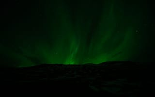 Картинка Аврора, ночь, зеленый, черный, свет