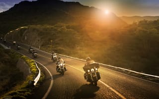 Картинка Харлей Дэвидсон, мотоцикл, дорога, мотоспорт, горный перевал